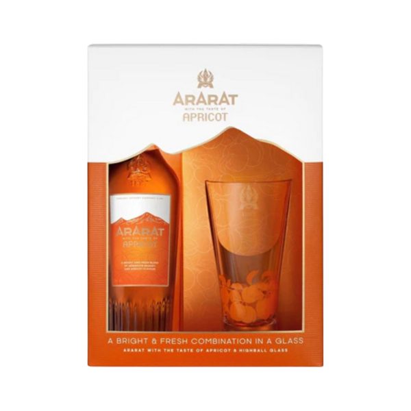 ARARAT BRANDY APRICOT GFT PK W/ GLASS ARMENIA 750ML